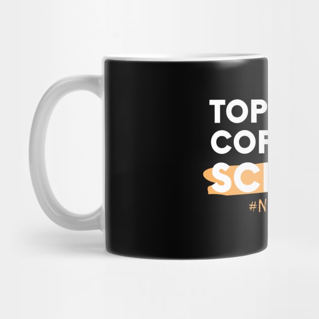 Top Knot Coffee and Scrubs white text design by BlueLightDesign